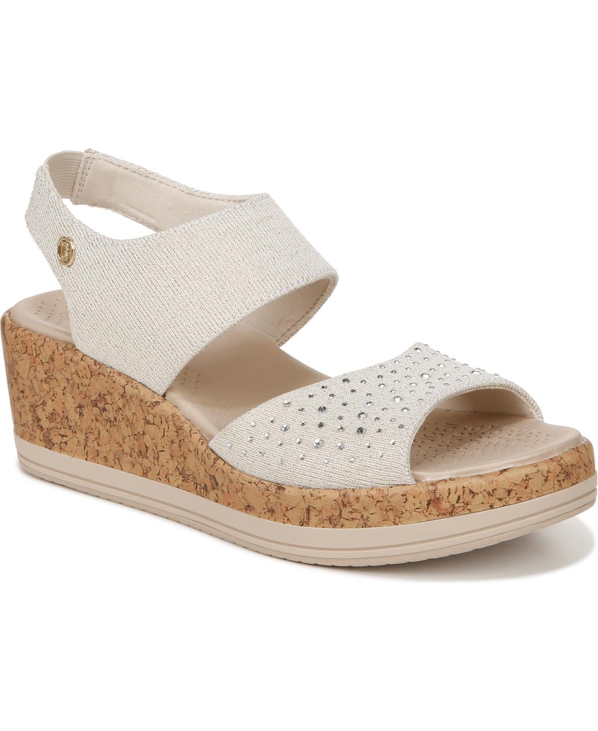 Bzees Reveal Bright Womens Wedge Sandals White Product Image