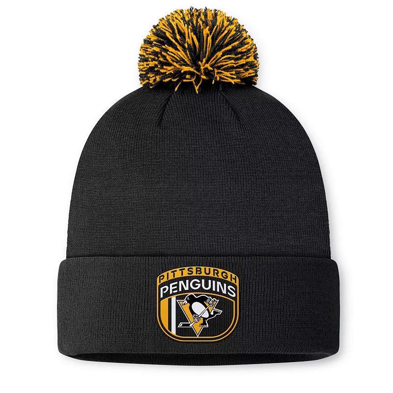 Mens Fanatics Pittsburgh Penguins 2024 NHL Draft Cuffed Knit Hat with Pom Product Image