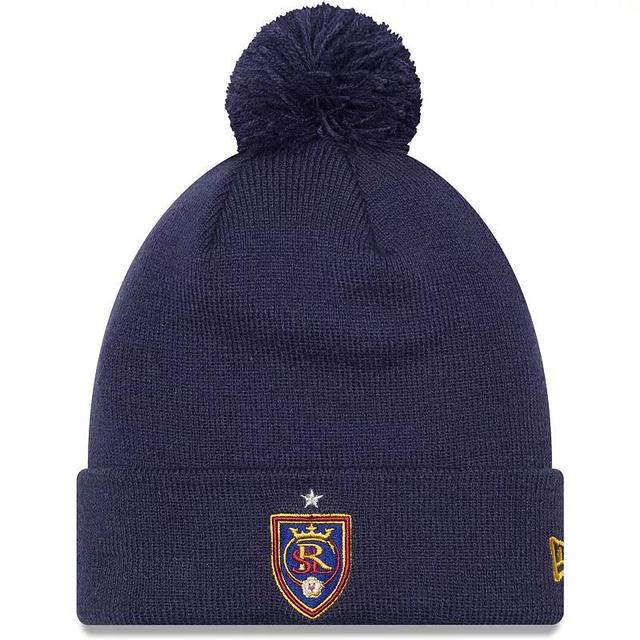 Mens New Era Blue Real Salt Lake Jersey Hook Cuffed Knit Hat with Pom Product Image