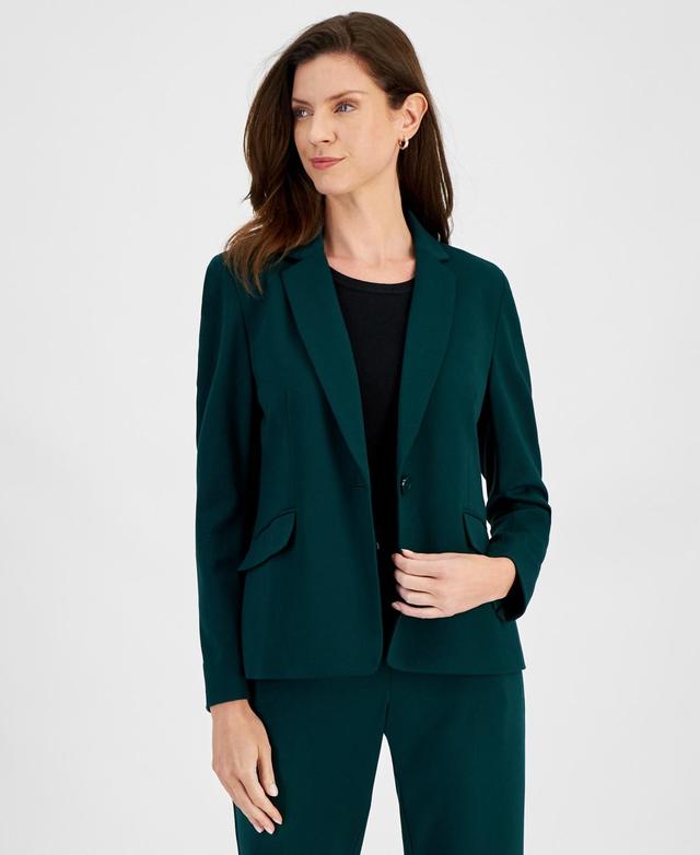 Kasper Womens Notch Lapel One Button Blazer Product Image