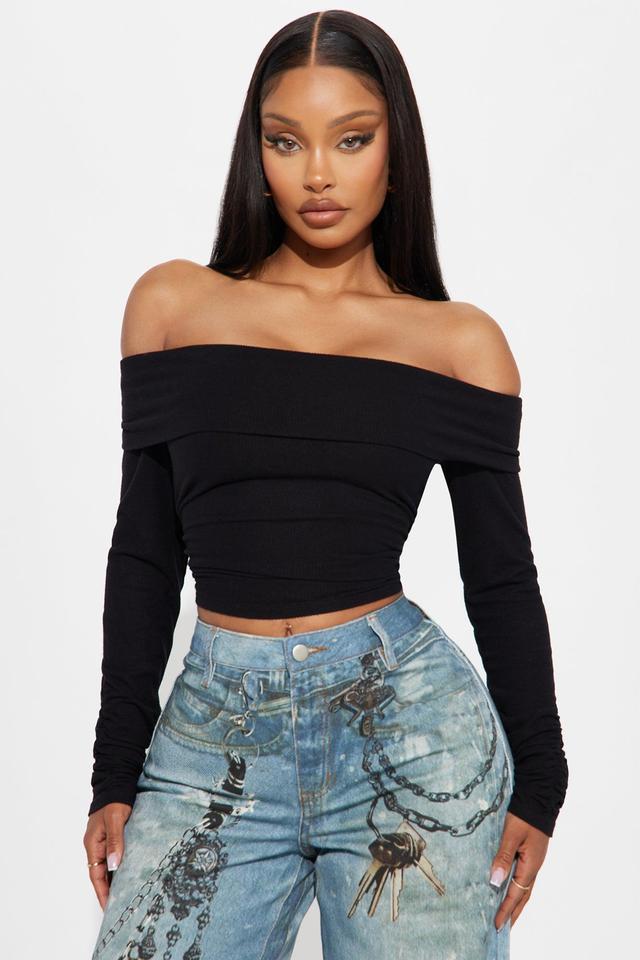 Penelope Off Shoulder Top - Black Product Image