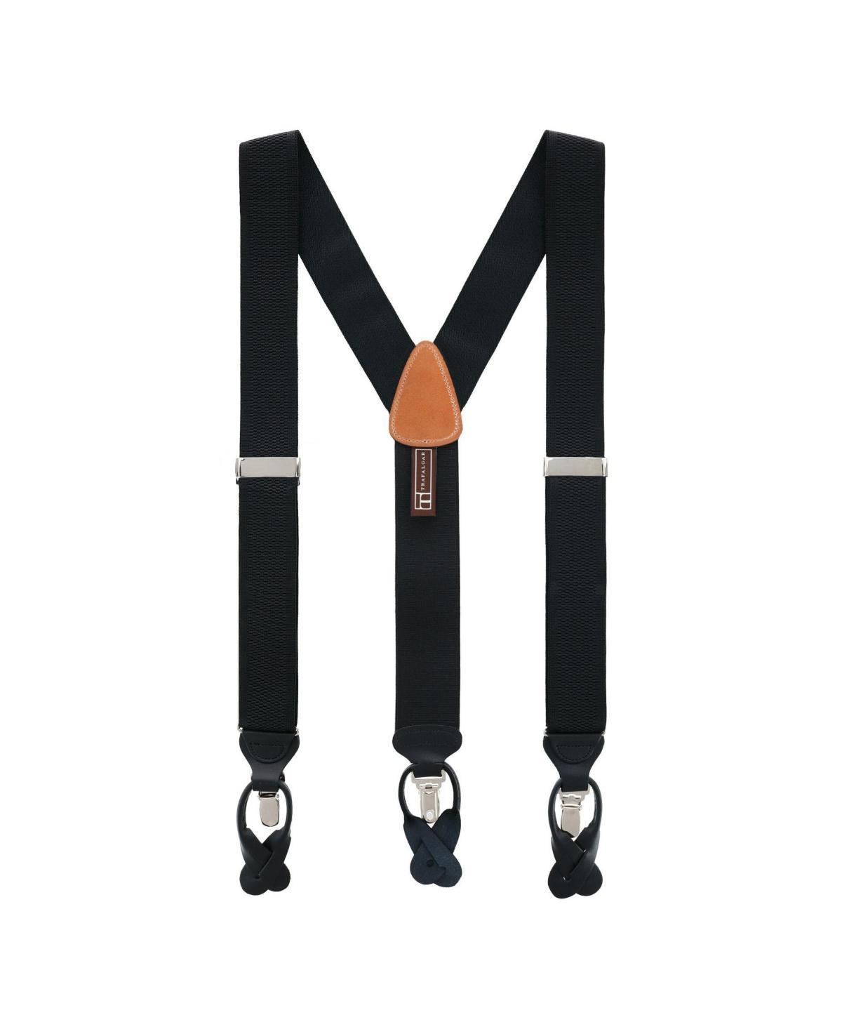 Trafalgar Mens Classic Solid Color 38mm Convertible Suspenders Product Image