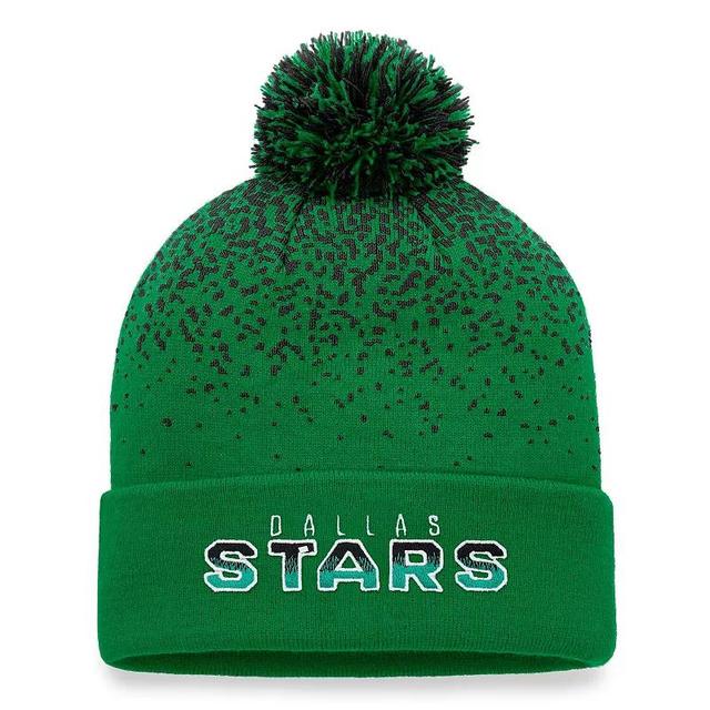 Mens Fanatics Branded Kelly Green Dallas Stars Iconic Gradient Cuffed Knit Hat with Pom Product Image