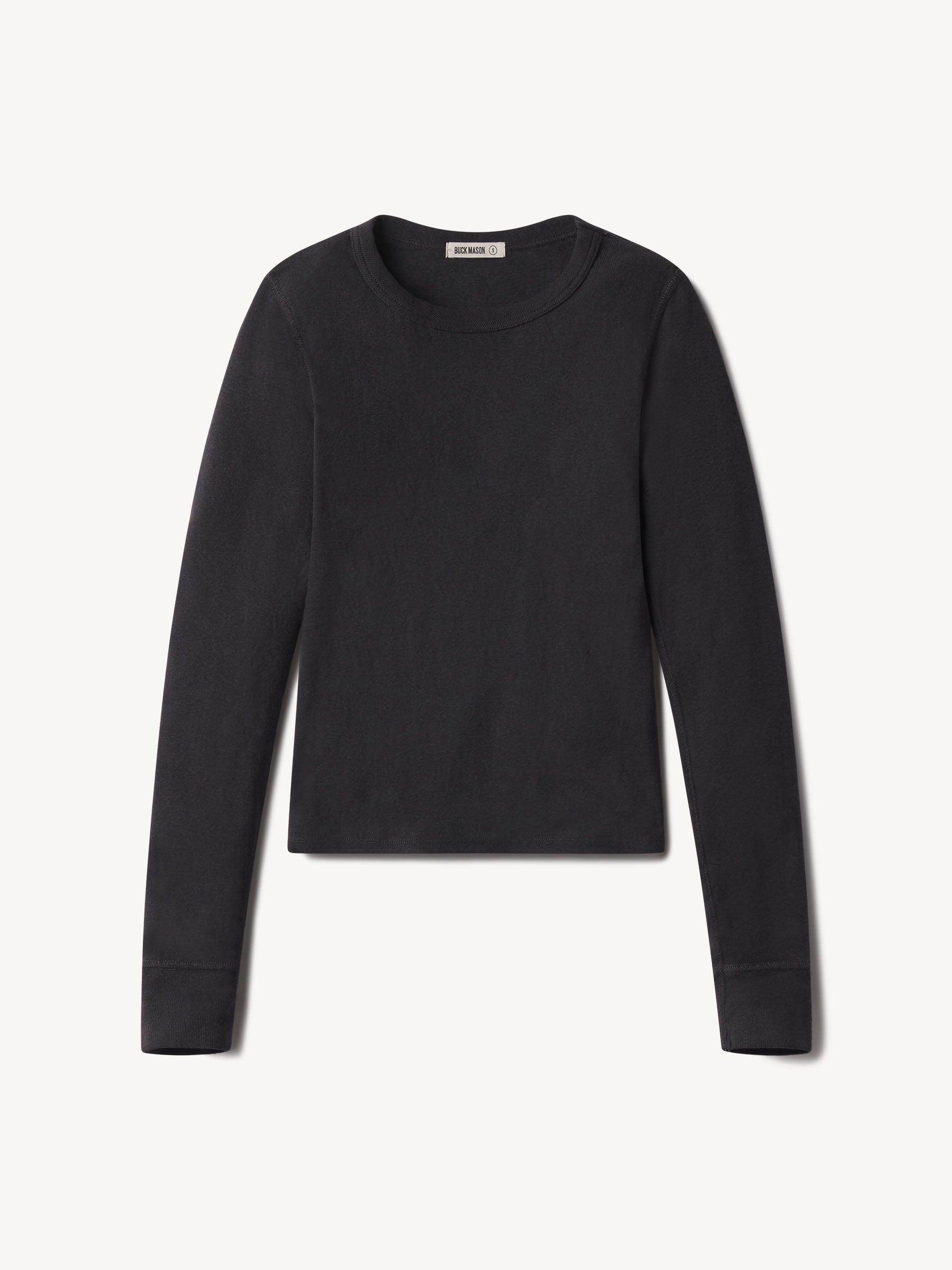 Soft Black Heirloom Rib L/S Crew Product Image