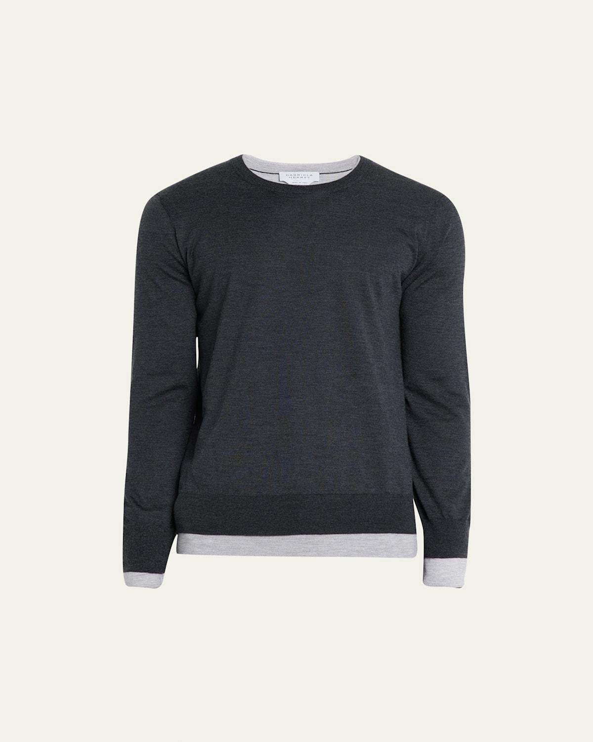 Mens Wells Cashmere-Silk Reversible Pullover Sweater Product Image