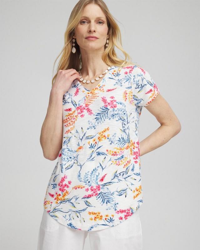 Women's Floral Cap Sleeve T-Shirt Product Image