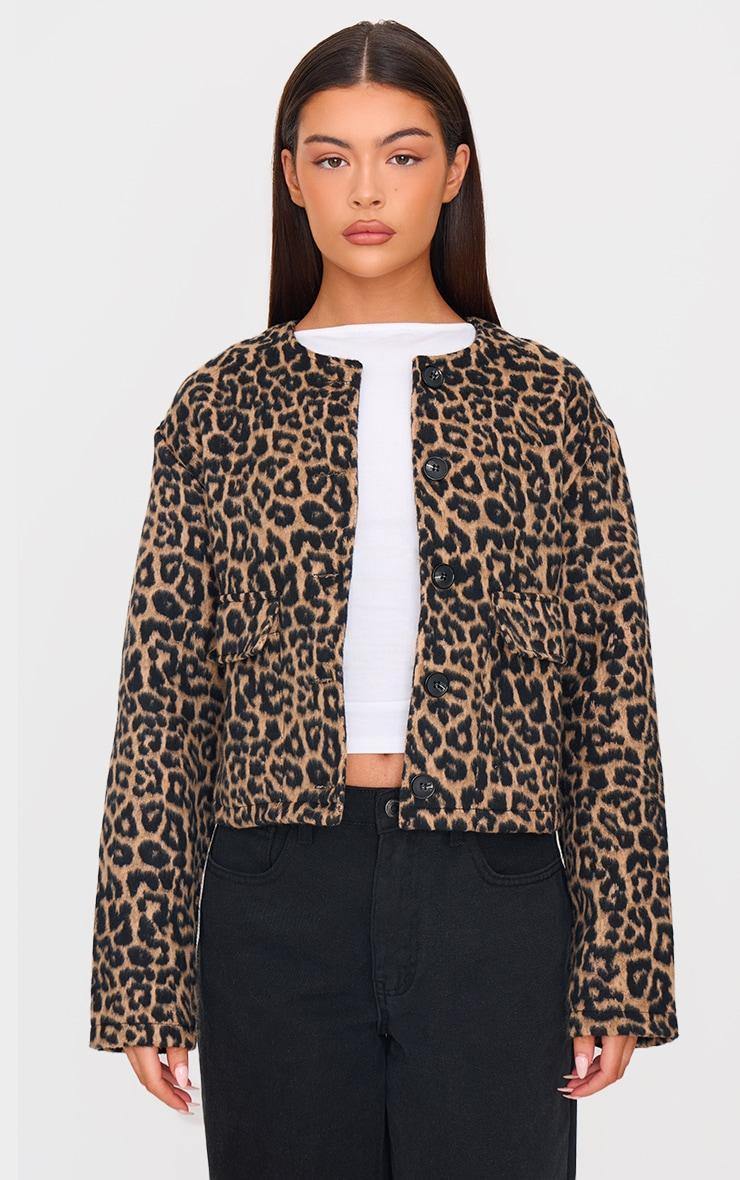 Leopard Wool Look Jacket Product Image