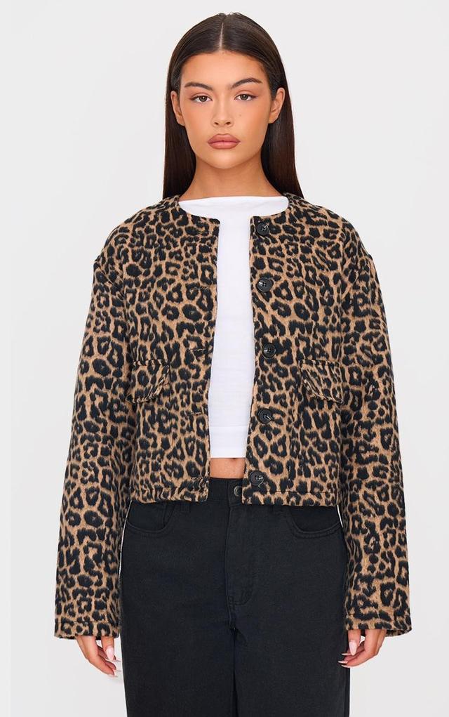 Leopard Wool Look Jacket Product Image