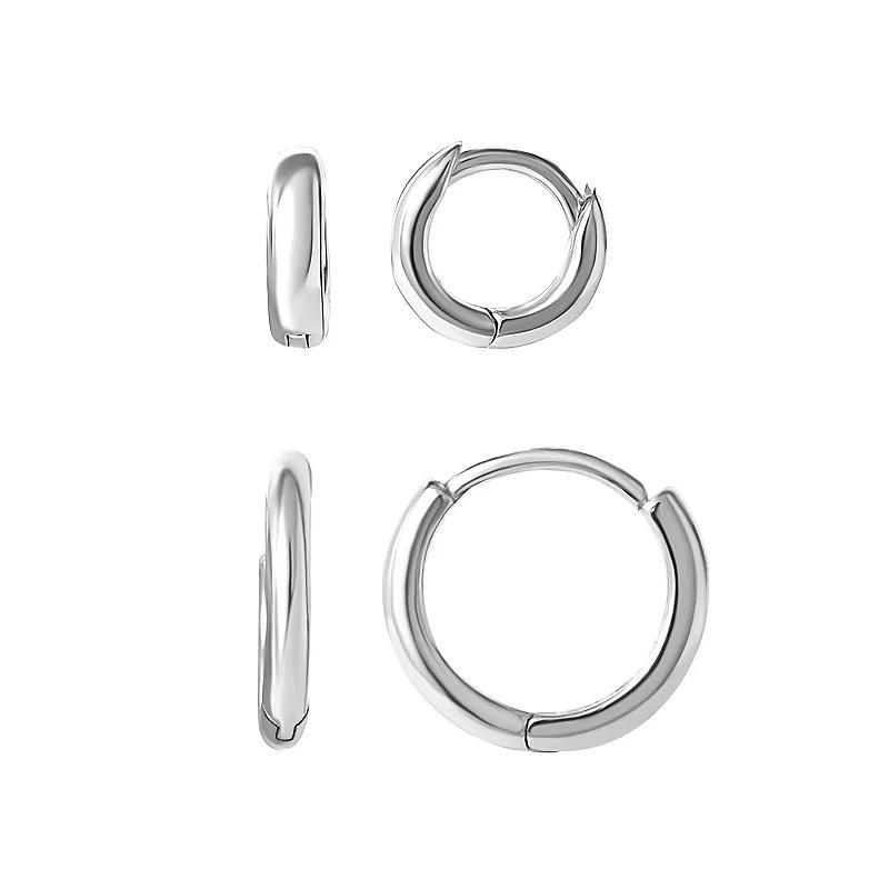 Style Your Way Sterling Silver Hoop Earring 2-piece Set, Womens Product Image