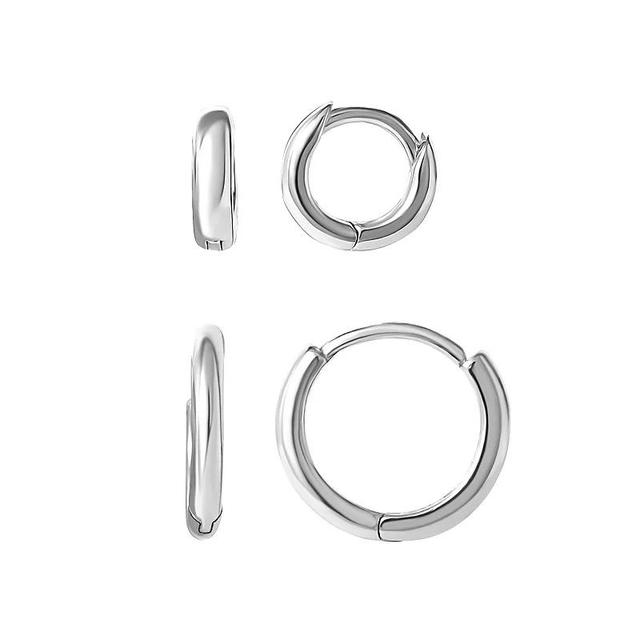 Style Your Way Sterling Silver Hoop Earring 2-piece Set, Womens, Silver Tone Product Image