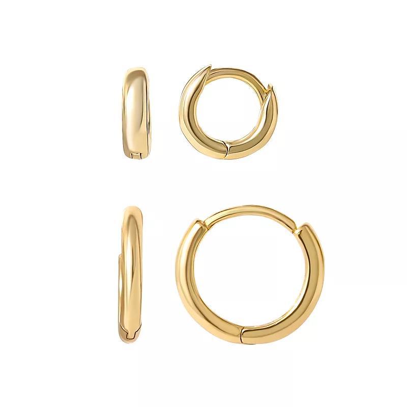 Style Your Way Sterling Silver Hoop Earring 2-piece Set, Womens, Gold Tone Product Image