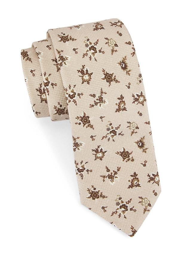 Mens Floral Cotton & Silk Tie Product Image