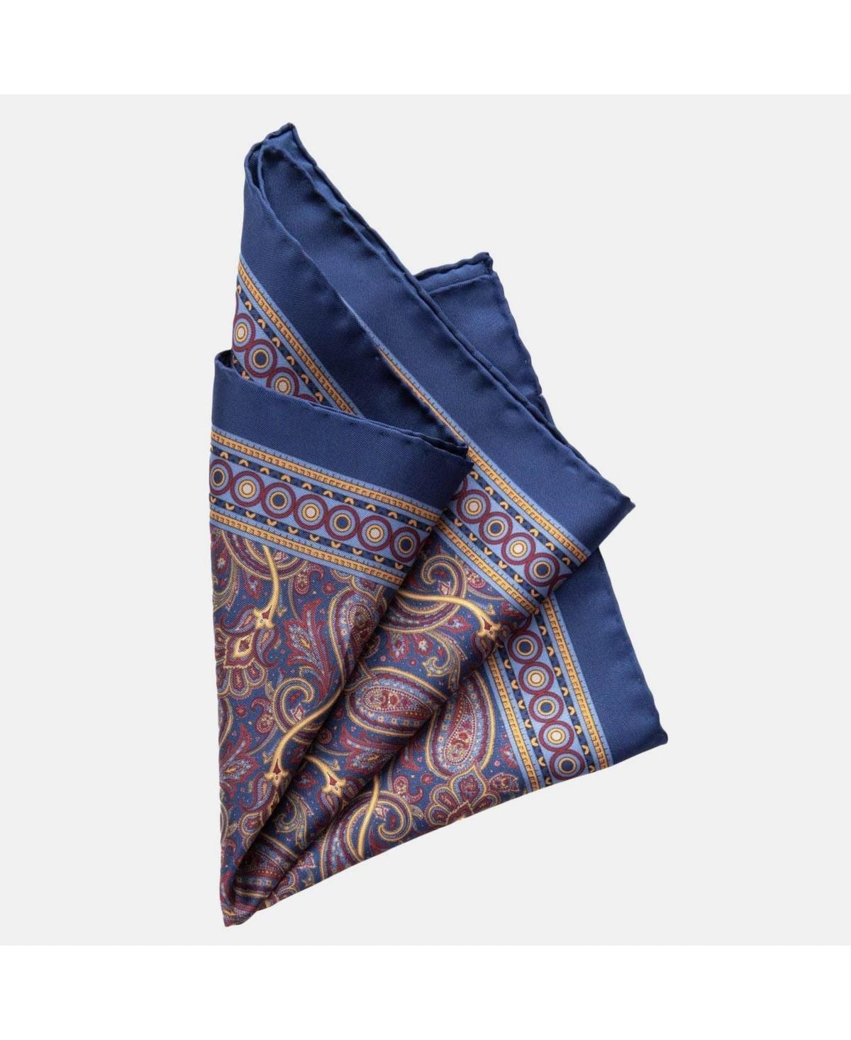 Garibaldi - Large Silk Pocket Square for Men - Blue Product Image