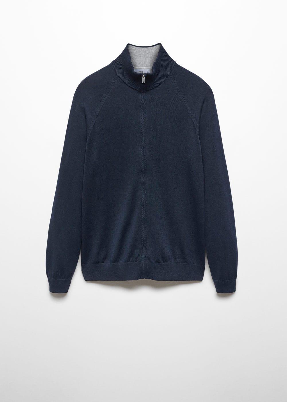 MANGO MAN - Zipped cotton cardigan navyMen Product Image