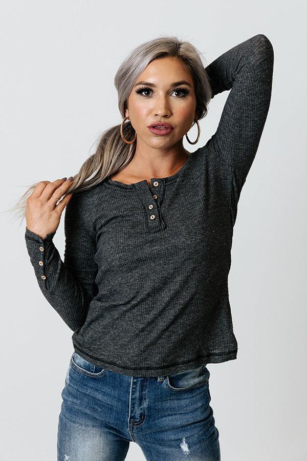 Fast Lane Top In Charcoal Product Image