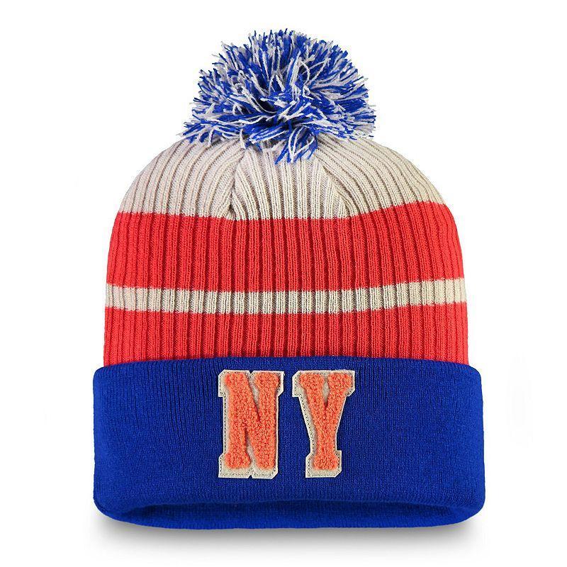 Mens Fanatics Branded Royal New York Islanders True Classics Cuffed Knit Hat with Pom Product Image