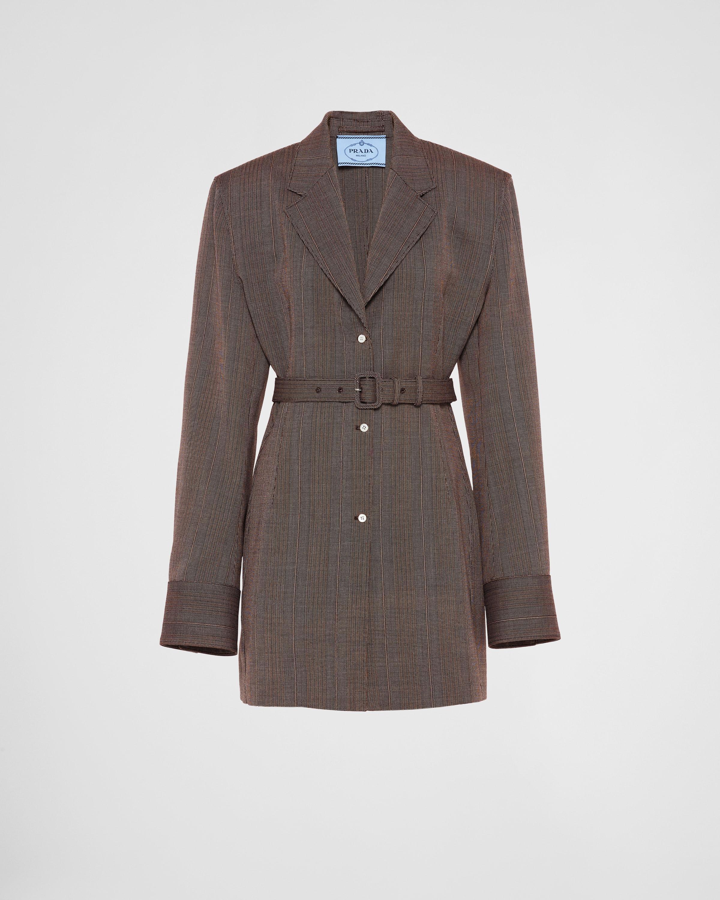 Single-breasted pinstripe wool jacket Product Image