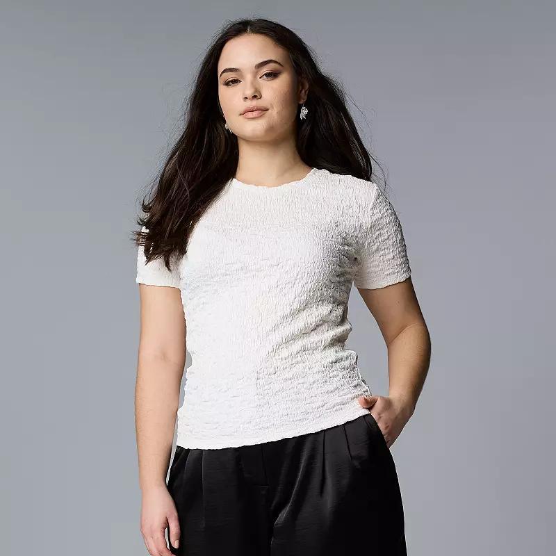 Womens Simply Vera Vera Wang Textured Tee Product Image