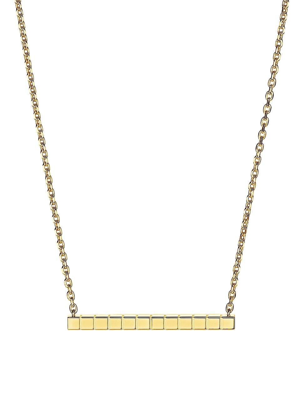 Womens 18K Yellow Gold Ice Cube Pendent Necklace Product Image