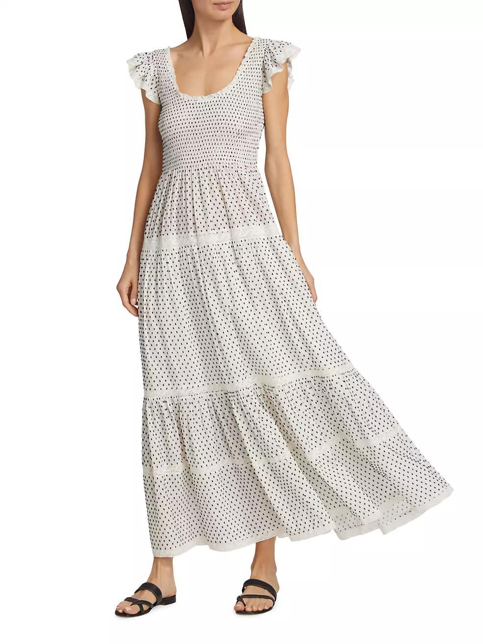 Chessie Dotted Tiered Maxi Dress Product Image