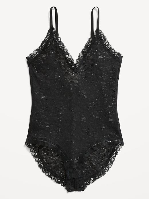 V-Neck Lace Bodysuit Product Image