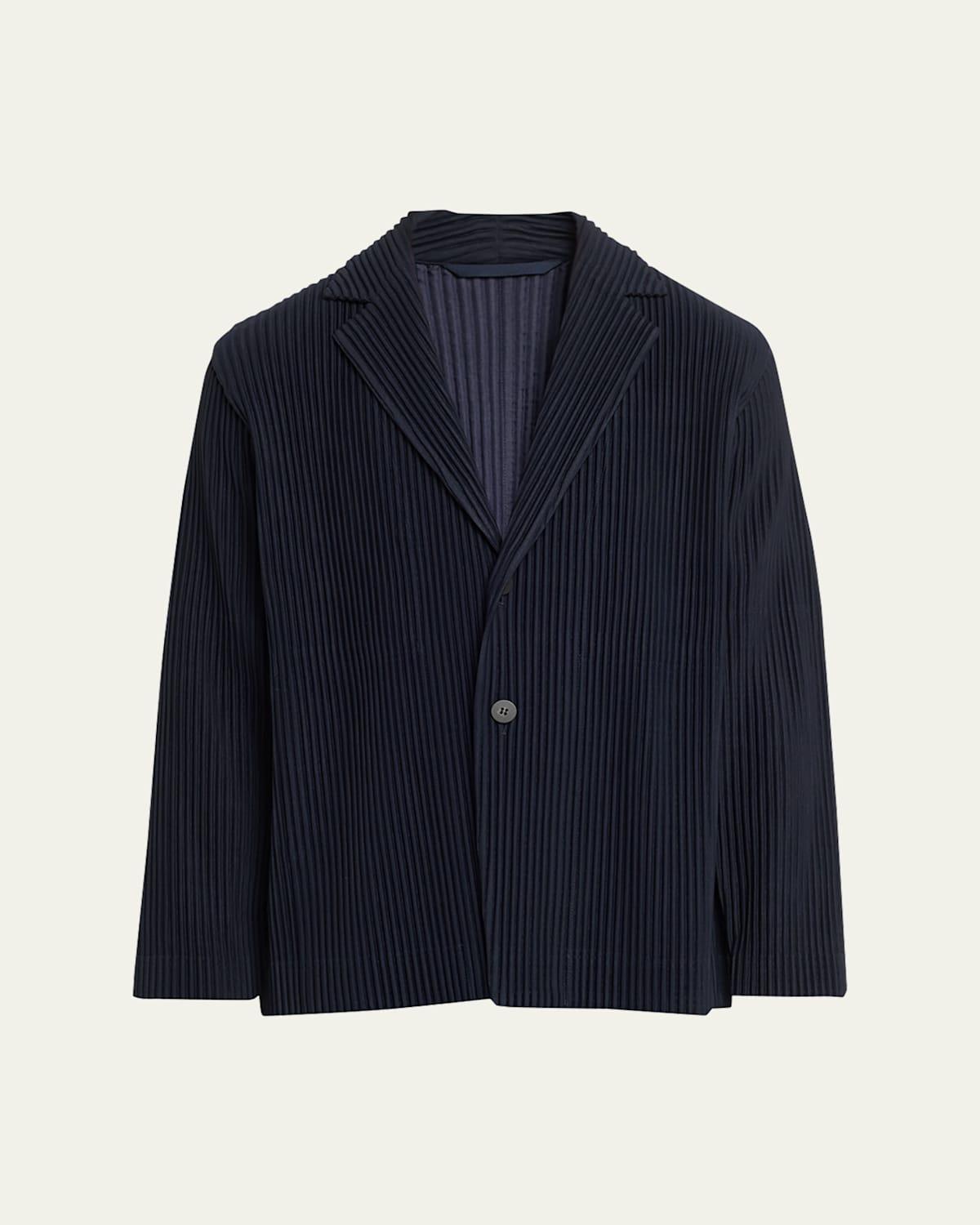 Mens Pleated Single-Button Sports Jacket Product Image