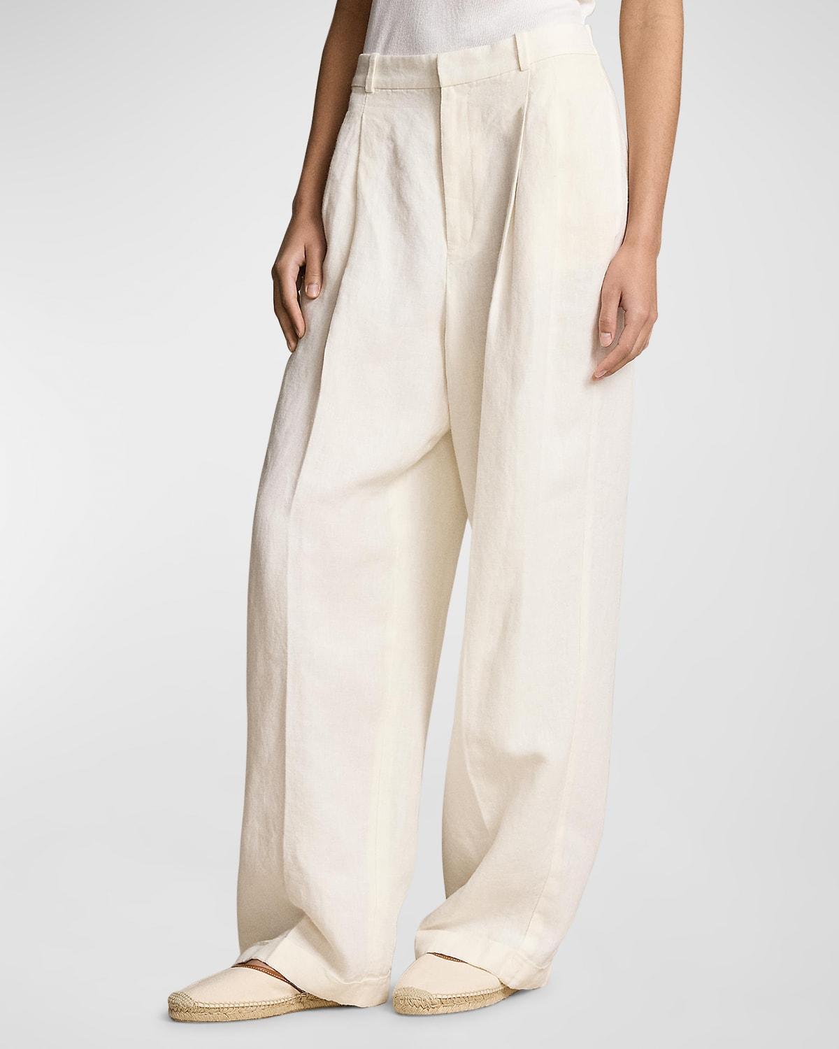 Linen Wide-Leg Pants Product Image