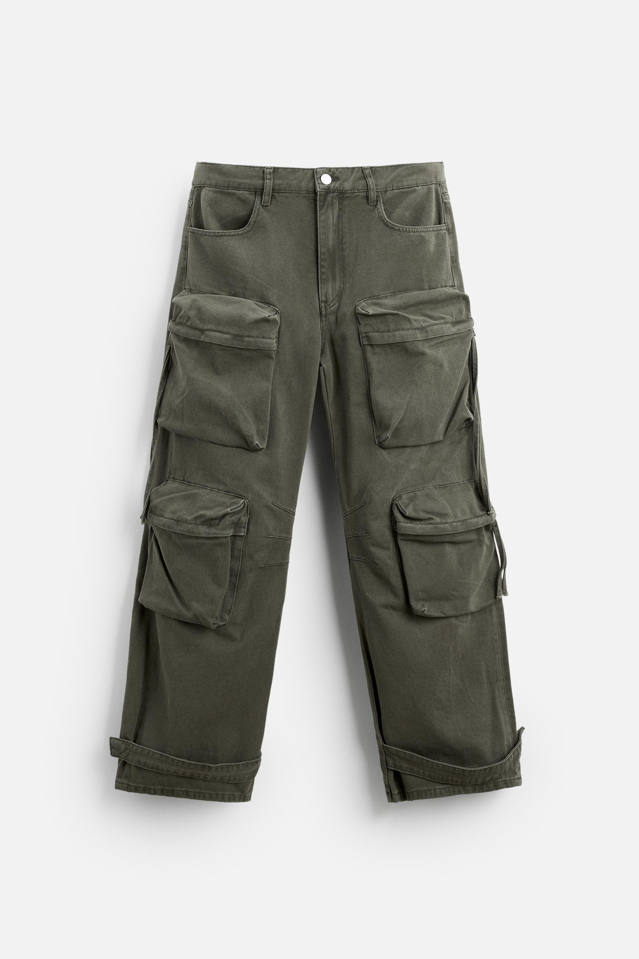 POCKET DENIM CARGO PANTS Product Image