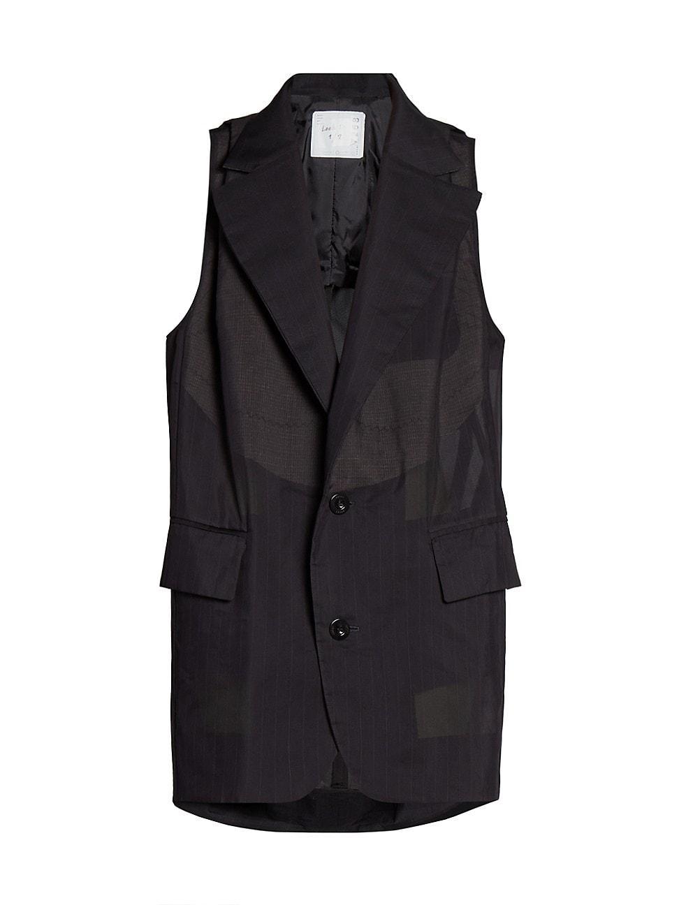 Womens Oversized Pinstriped Vest product image