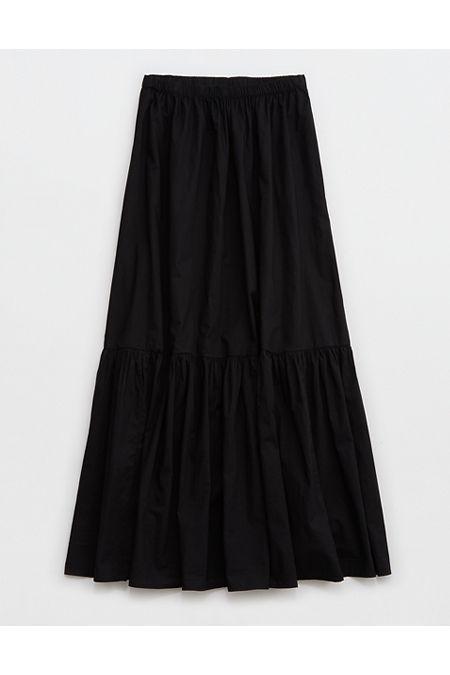 Aerie Poplin Tiered Maxi Skirt Women's Product Image