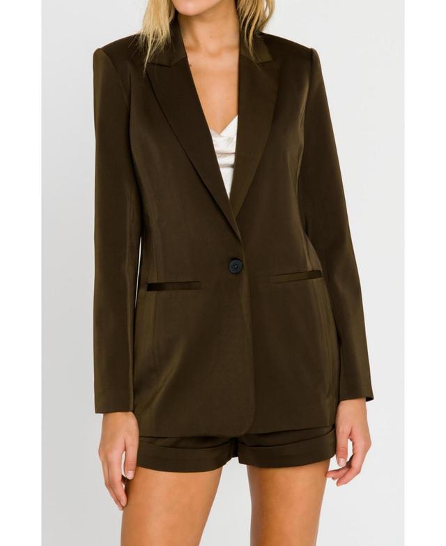 Womens Single-Breasted Blazer Product Image