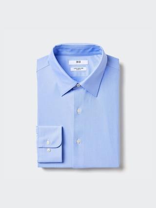 Mens Super Non-Iron Jersey Slim-Fit Shirt Blue Large UNIQLO US Product Image