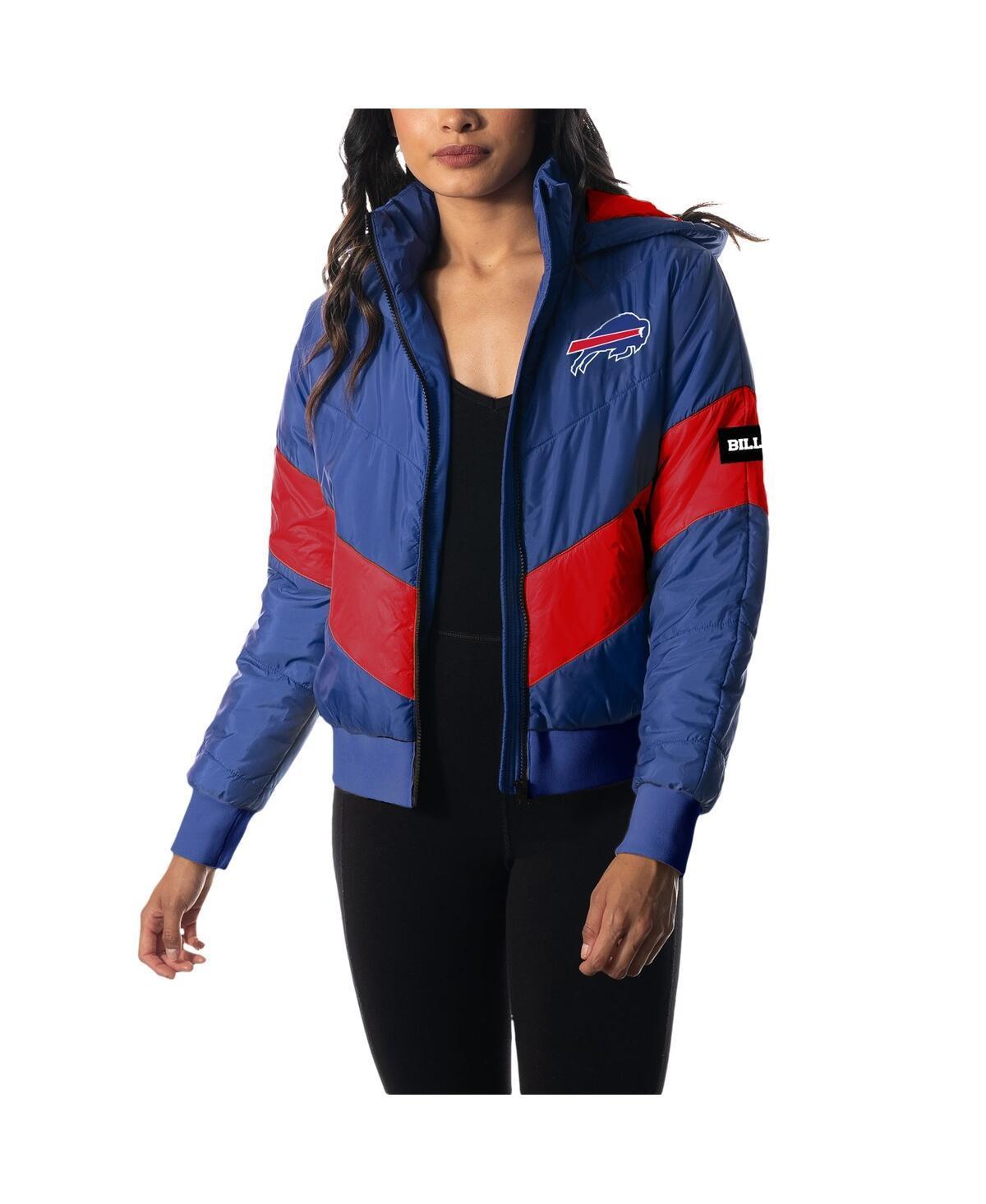 Womens The Wild Collective Royal Buffalo Bills Puffer Full-Zip Hoodie Jacket Product Image