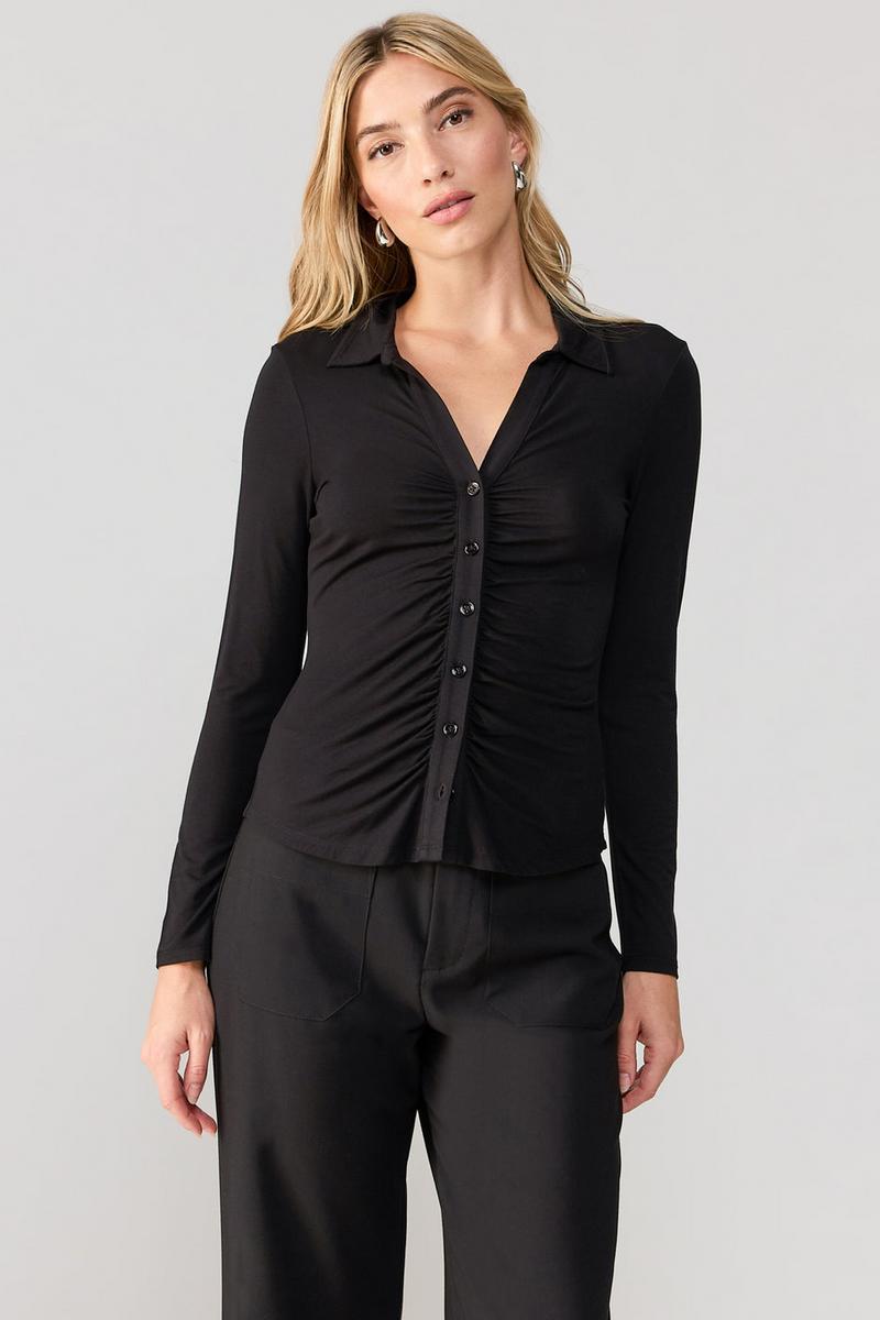 Dreamgirl Button Up Top- Black product image