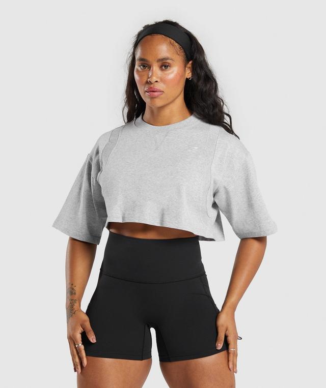 Gymshark Heavyweight Cotton Crop T-Shirt - Grey Female Product Image