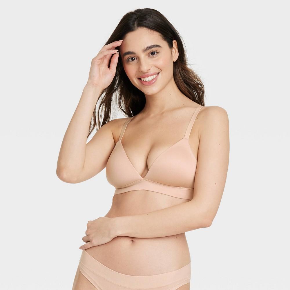 Womens Lightly Lined Wirefree Lounge Bra - Auden Pearl Tan 40C Product Image