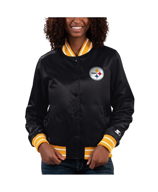 Womens Starter Pittsburgh Steelers Full Count Satin Full-Snap Varsity Jacket Product Image