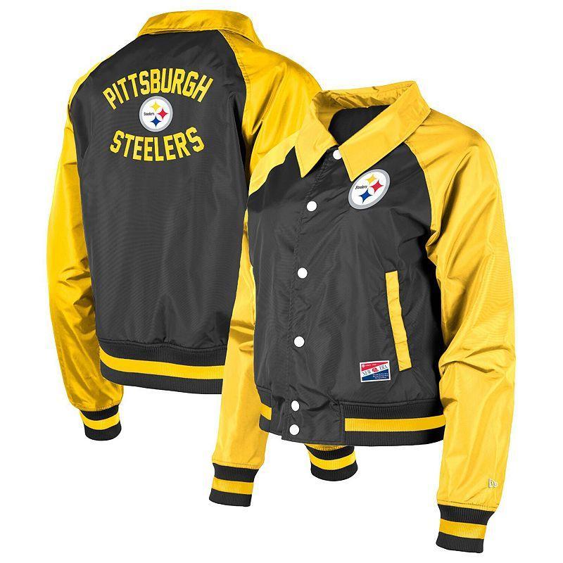 Womens New Era Pittsburgh Steelers Coaches Raglan Full-Snap Jacket Product Image