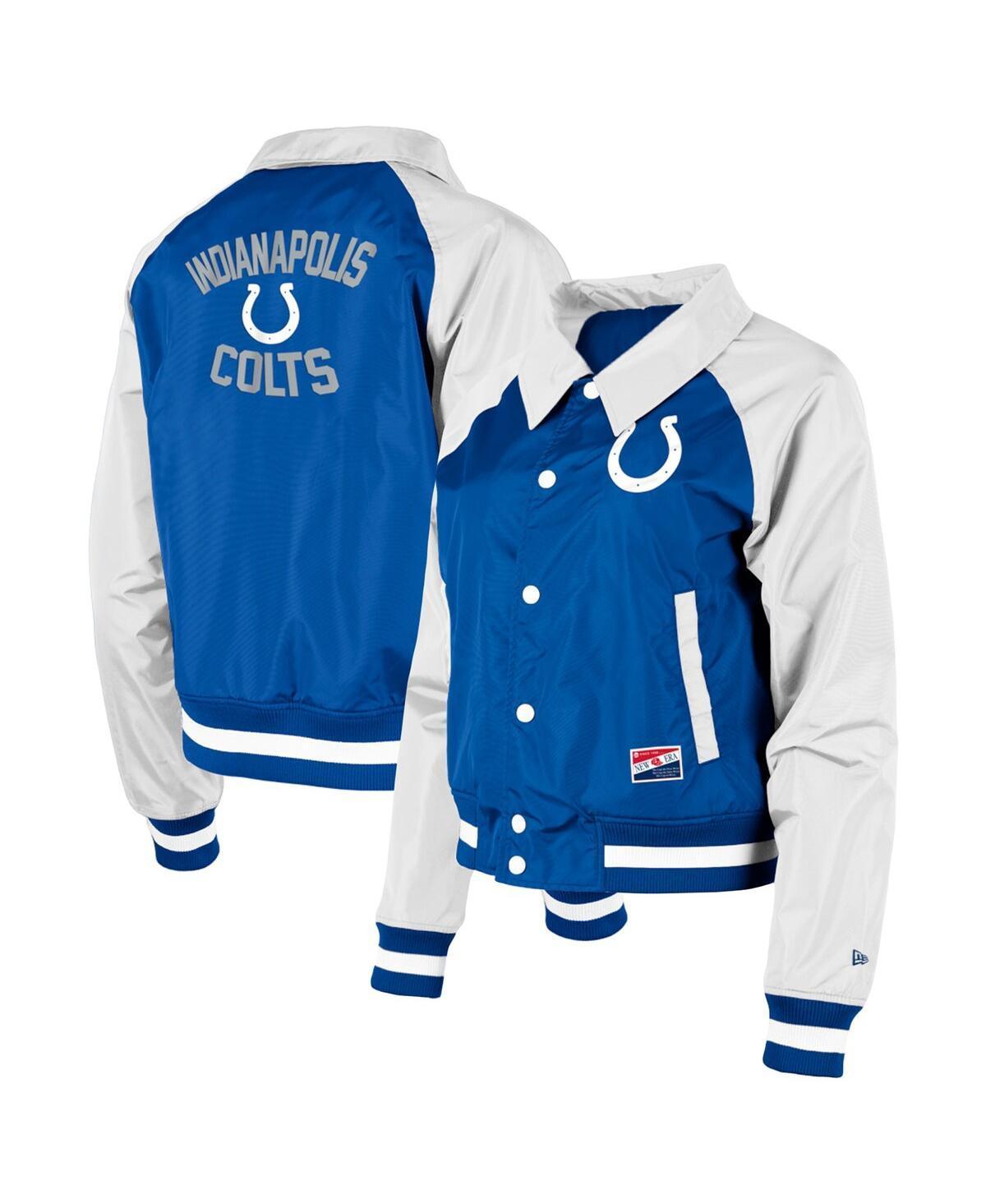 Womens New Era Royal Indianapolis Colts Coaches Raglan Full-Snap Jacket Product Image