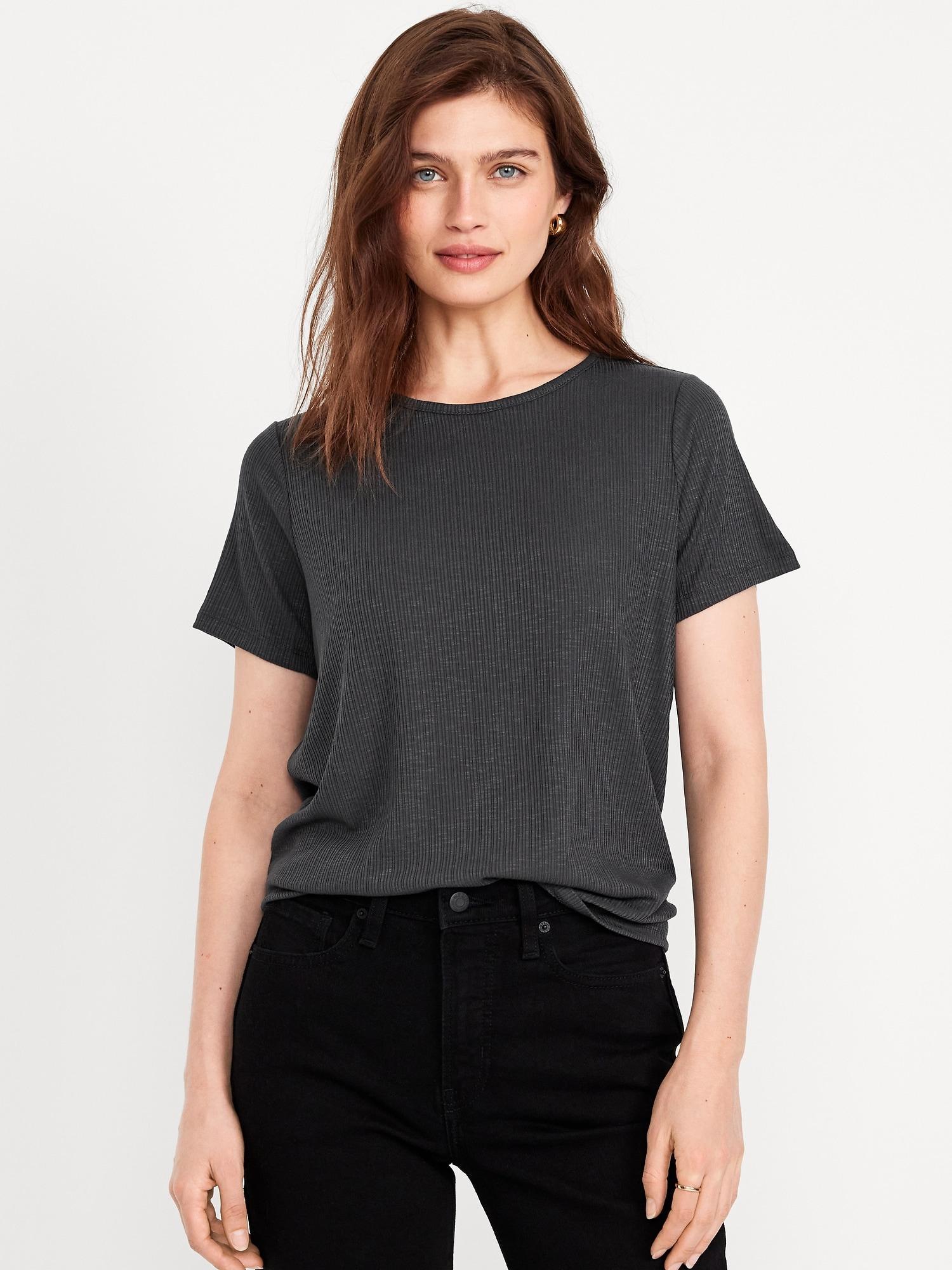 Luxe Ribbed Slub-Knit T-Shirt Product Image