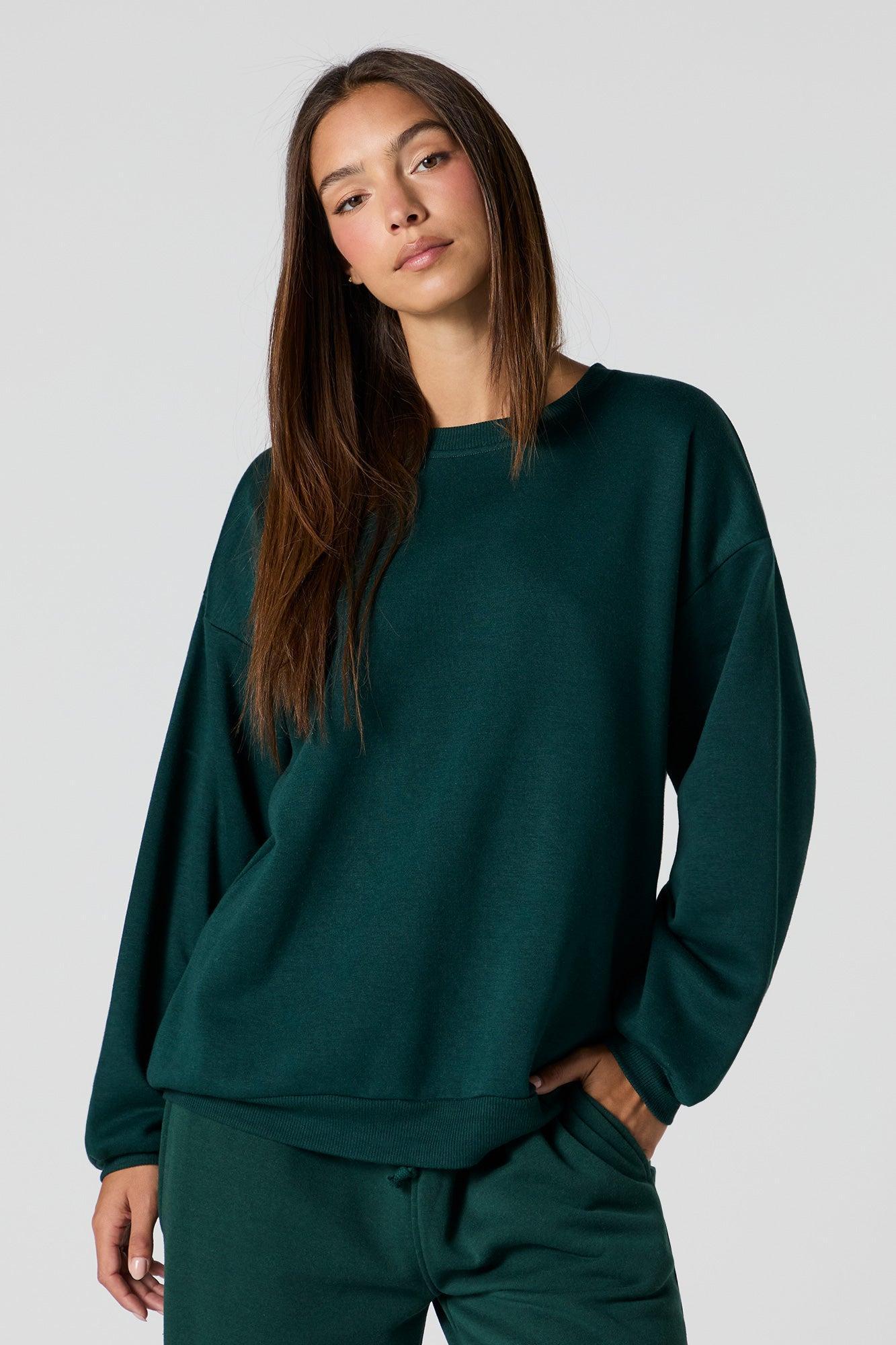 Oversized Soft Fleece Sweatshirt Female Product Image