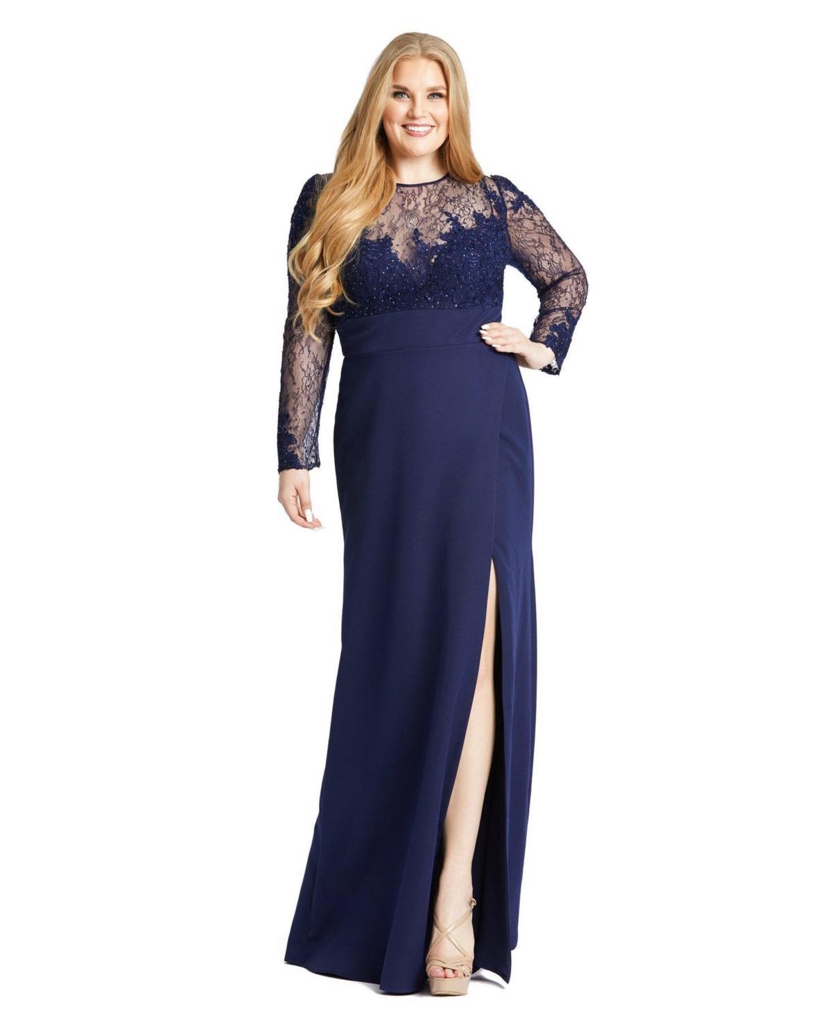 Womens Plus Size Midnight Sweetheart Lace Gown Product Image