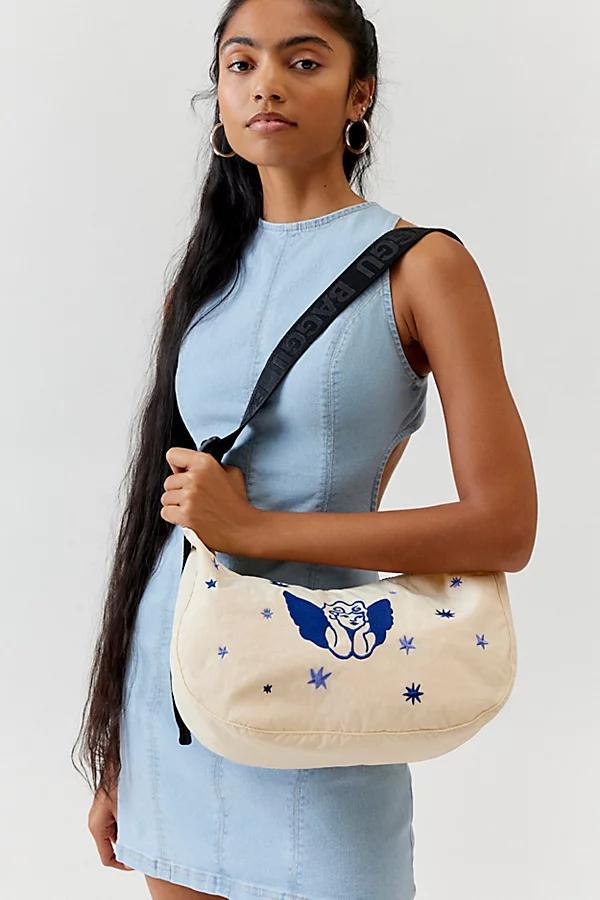 BAGGU UO Exclusive Cherub Embroidered Medium Nylon Crescent Bag Womens at Urban Outfitters Product Image