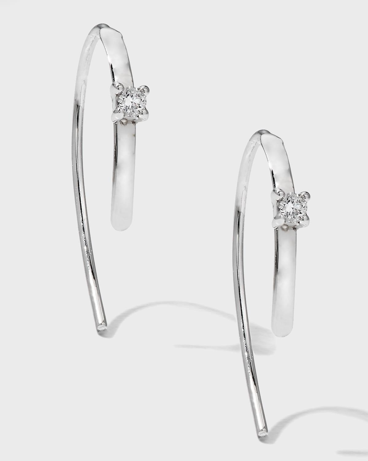 Lana Mini Flat Diamond Hoop Earrings Product Image