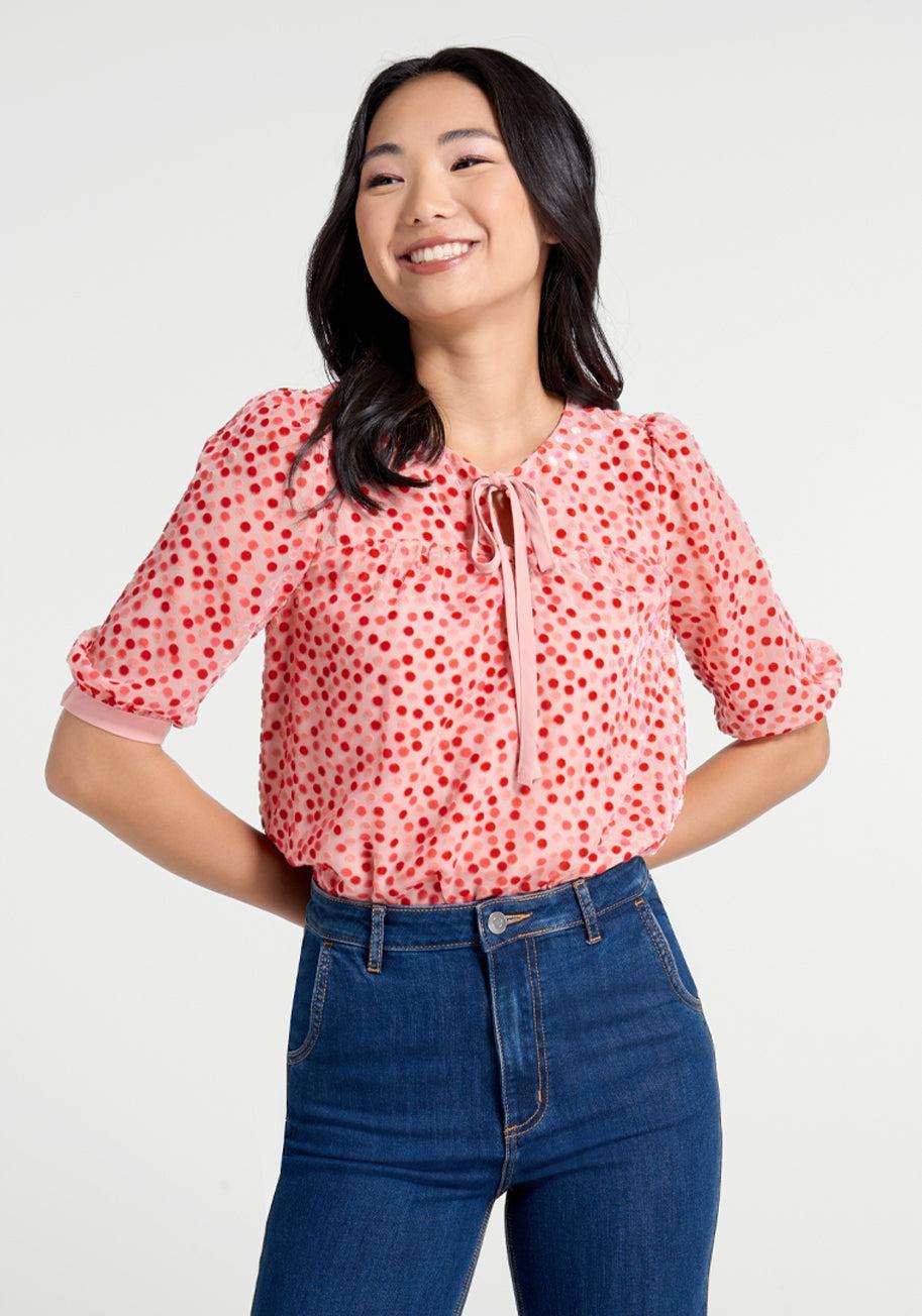 Confetti Confection Tie-Neck Blouse Product Image