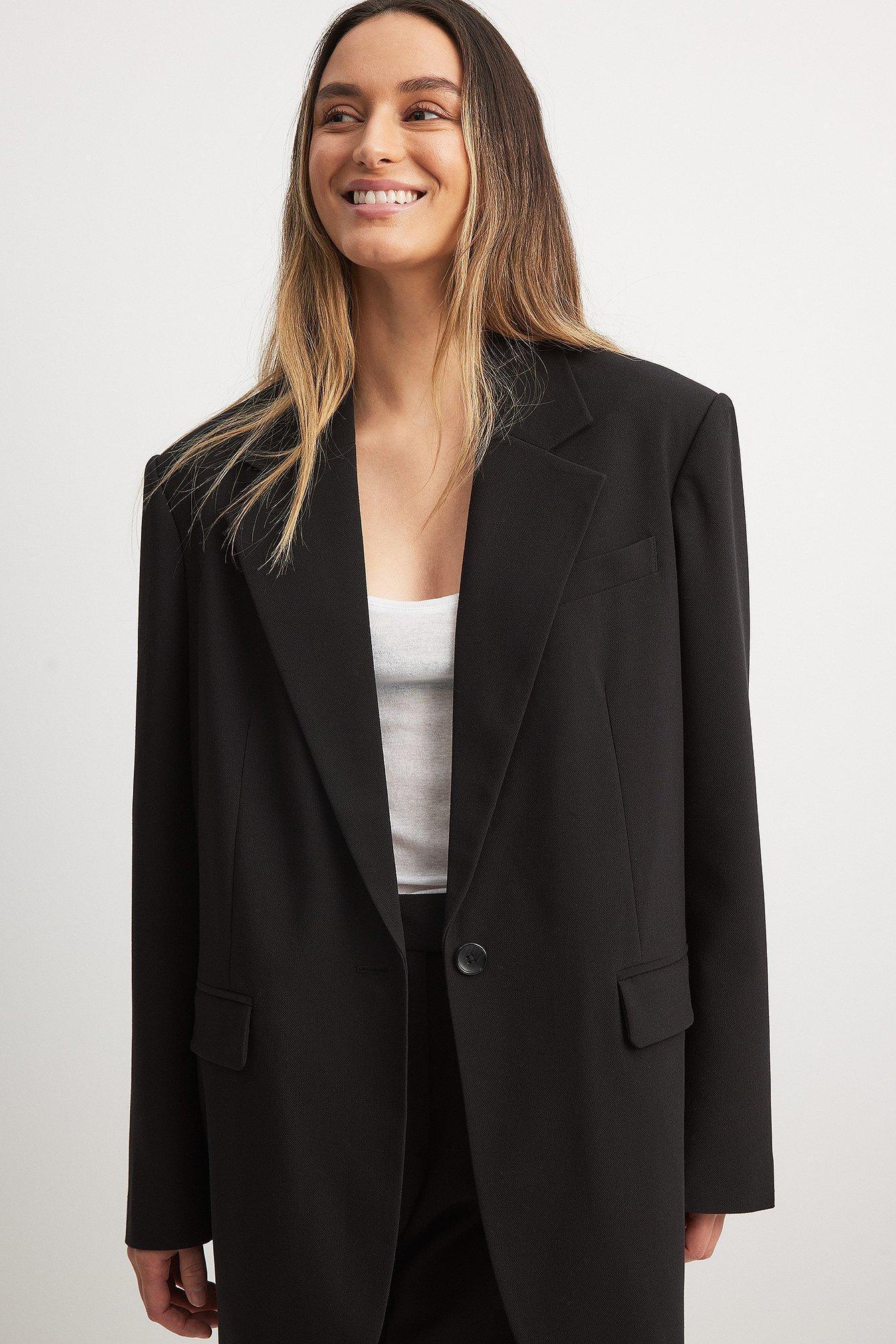 Maxi Oversized One Button Blazer Product Image