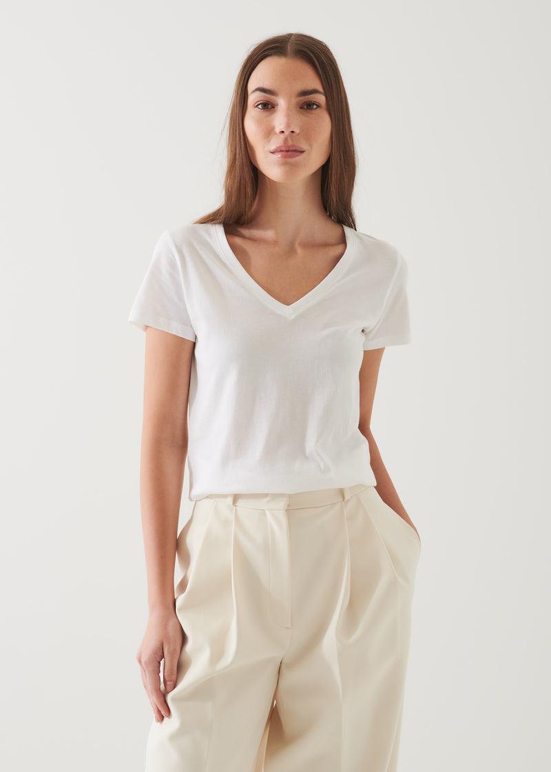 Patrick Assaraf Women's LIGHTWEIGHT PIMA COTTON V-NECK Product Image