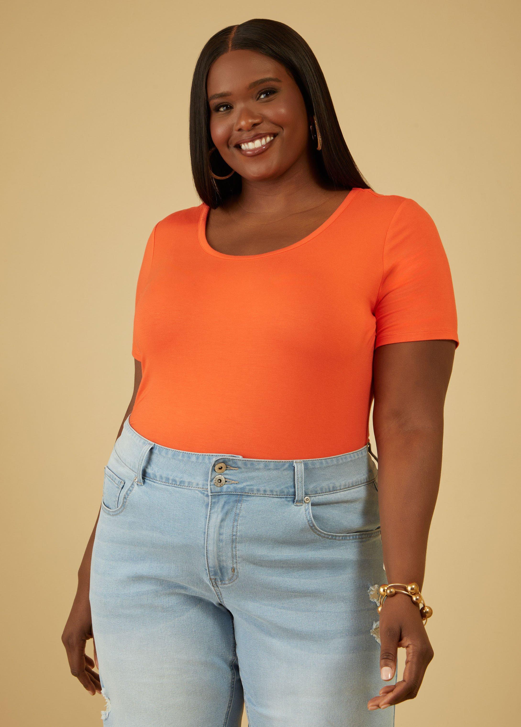 Plus Size Basic Jersey Scoop Neck Tee Ashley Stewart Product Image