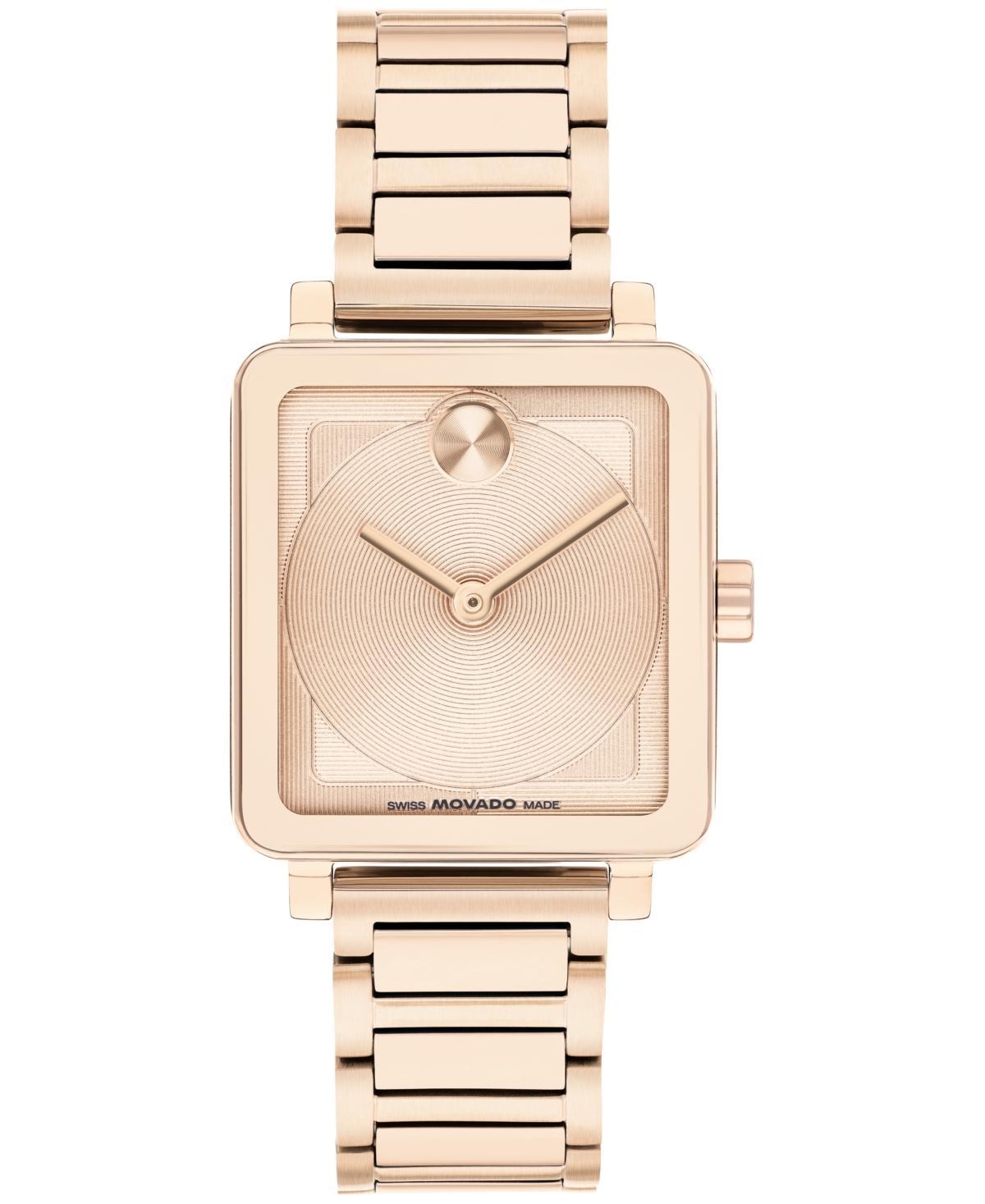 Movado Womens Bold Evolution 2.0 Swiss Quartz Ionic Plated Rose Gold Steel Watch 26mm - Rose-Gold Product Image