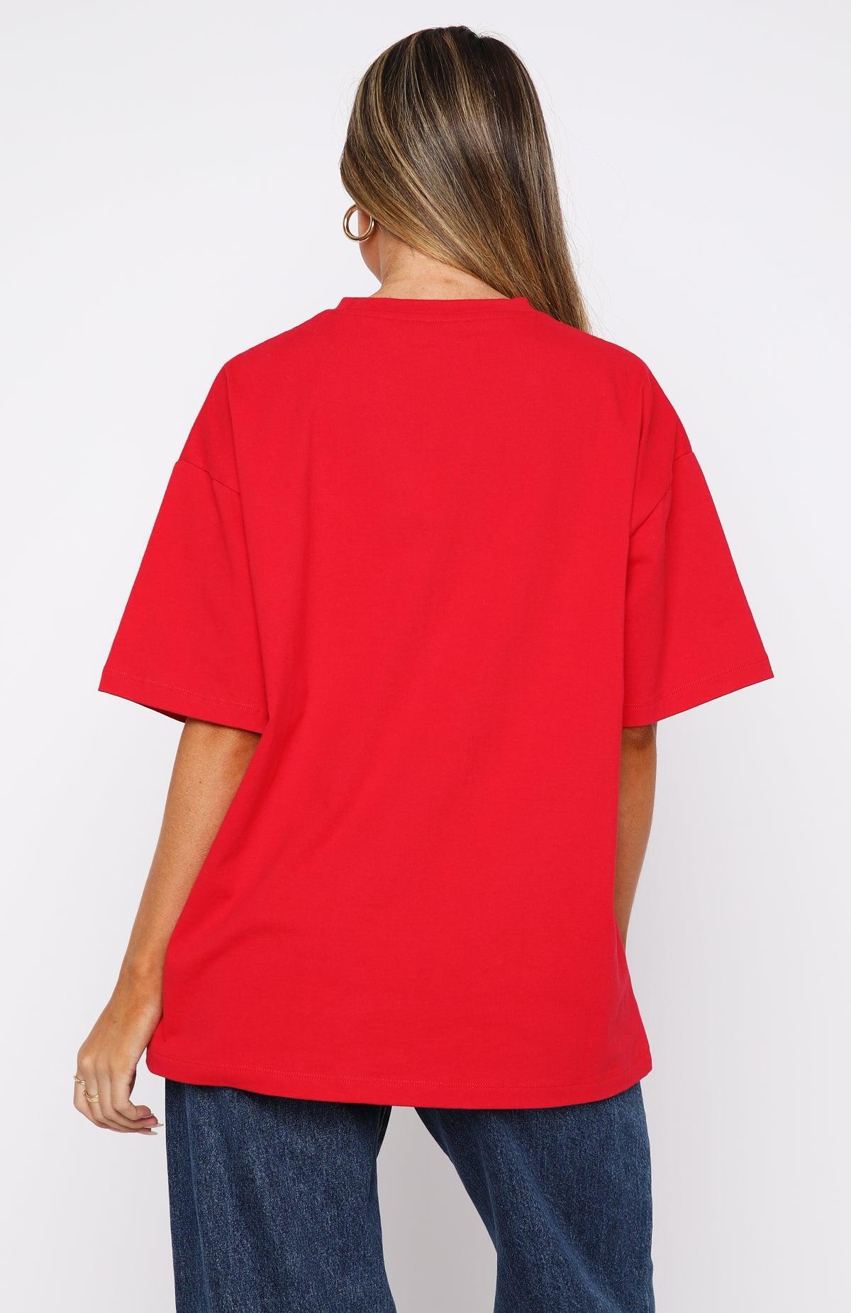 Your Lucky Day Oversized Tee Red Product Image